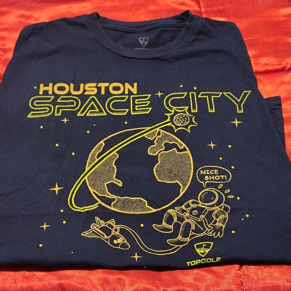 Vibrant Blue and Yellow Short Sleeve Space Tees